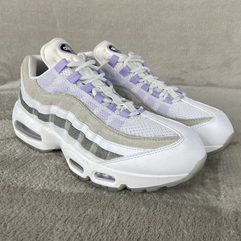 Nike Air Max 95 Big Bubble OG Women Shoes Size 10.5 White Purple Suede Sneakers